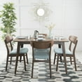 thumbnail image 3 of Noble House Harper Mid-Century Modern 5 Piece Dining Set, Mint and Walnut, 3 of 9