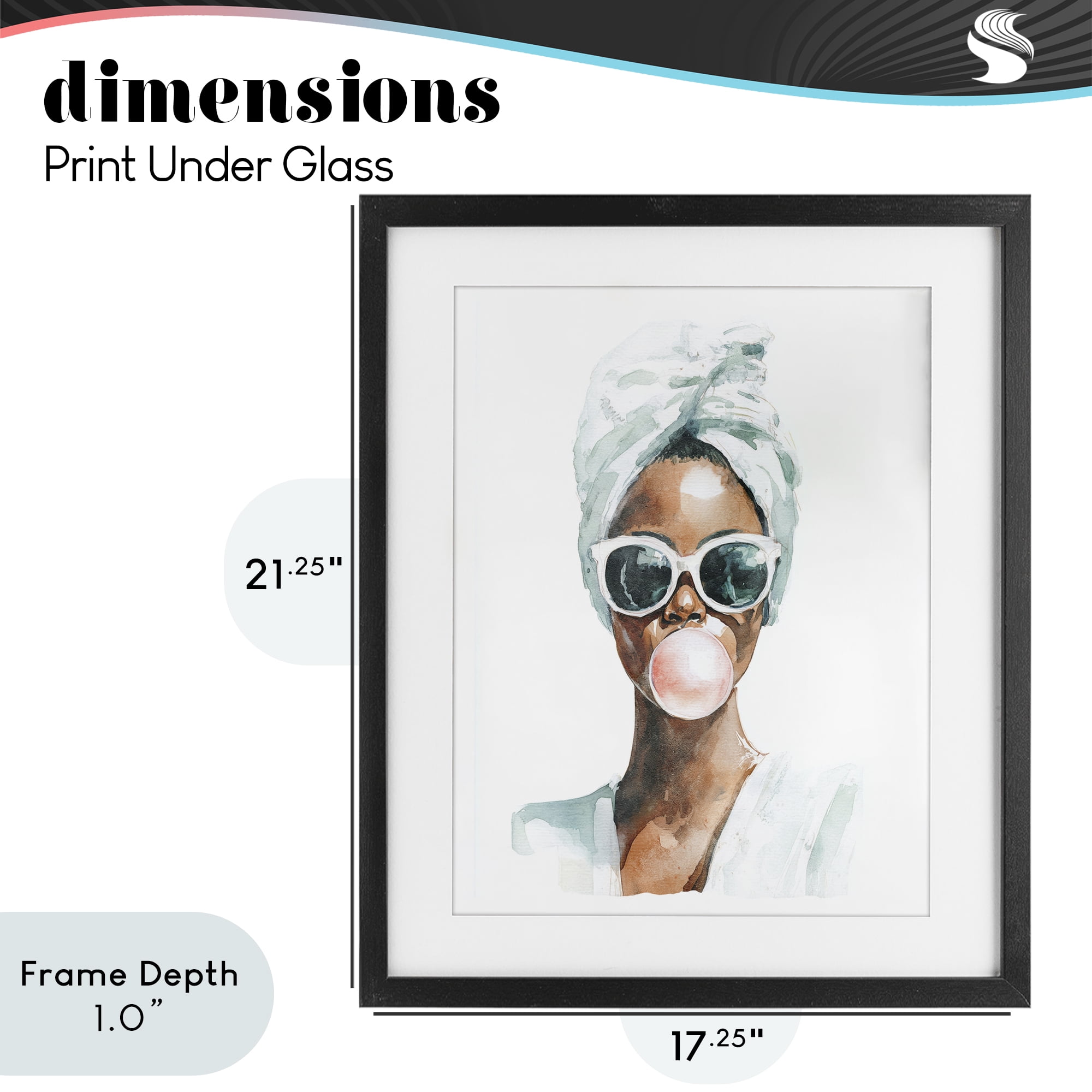 Stupell Industries Bubble Reverie Female Black Framed Print Under Glass, design by Svetlana Aleynikova