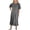 Gray, variant on XUNKUSGA Maxi Dresses for Women Casual Round-Neck Short Puff Sleeve Womens Dresses Loose Soild Color Sundresses for Women Lightweight Breathable Long Dresses for Beach S-3XL Green