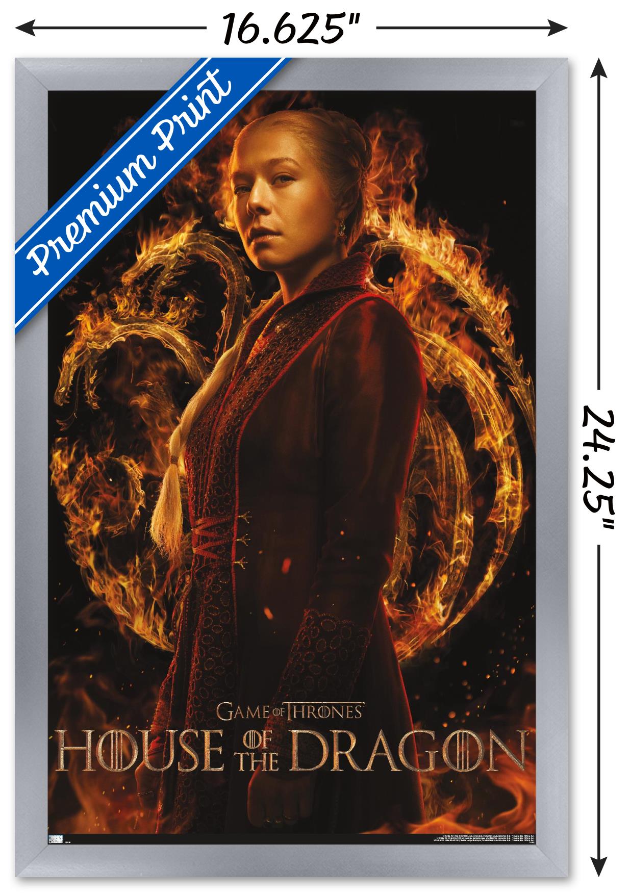 House of the Dragon - Rhaenyra One Sheet Wall Poster, 14.725" x 22.375" Framed