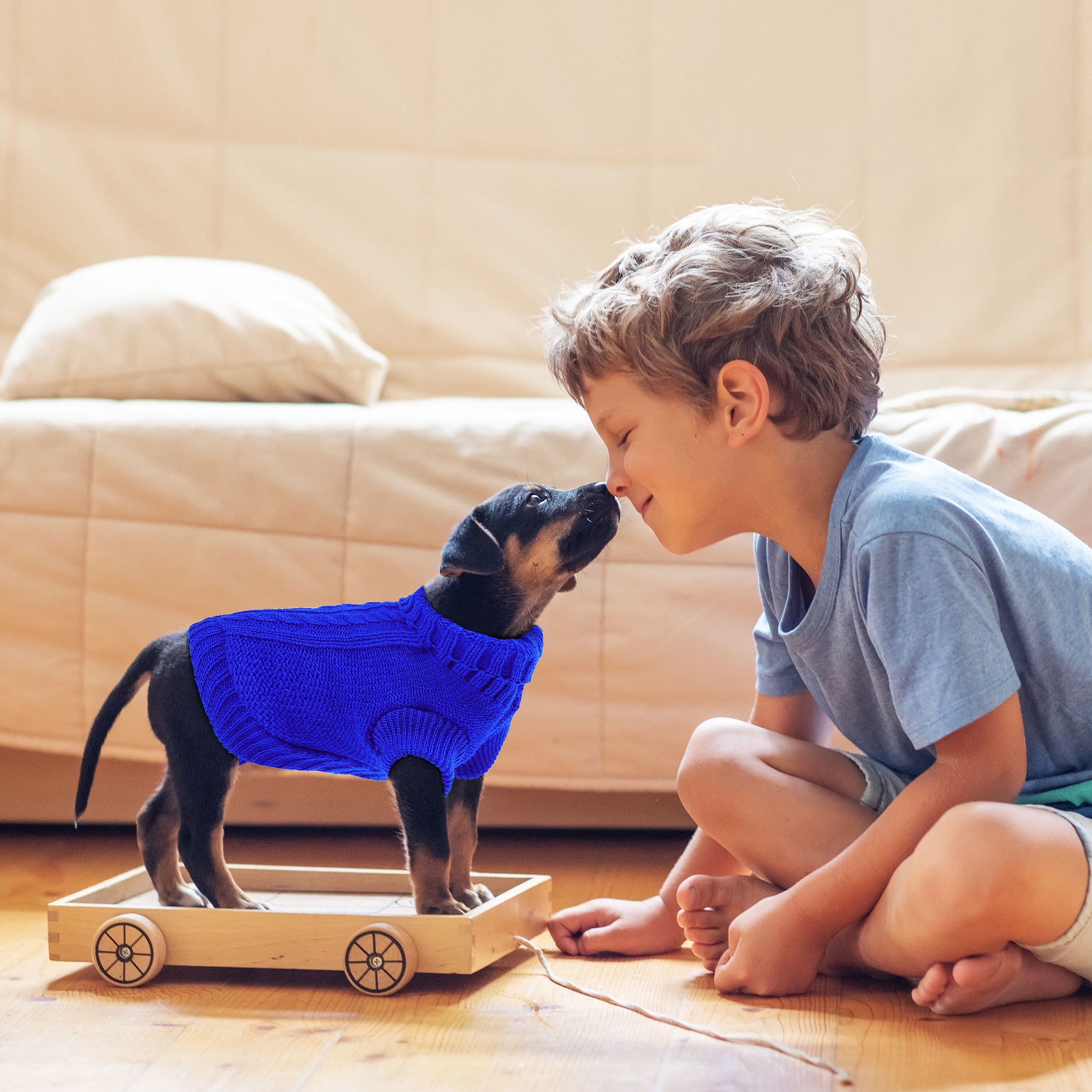 Unique Bargains Small Dog Sweater Thick Twisted Knit Pullover Turtleneck Pet Dog Clothes