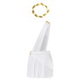 thumbnail image 6 of Sxiwei Mens Ancient Greek Roman Toga Costume One Shoulder Strap Suspender Ruffle Skirt with Headwear White XL, 6 of 7