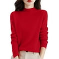 thumbnail image 1 of Chandail à Enfiler pour Femme Chandail à Col Semi-Montant pour Femme Manches Longues Chandail Uni à Enfiler avec Chandail de Base Automne et Hiver Chandail Ample Chaud, Chandail à Enfiler pour Femme P, 1 of 4