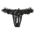 thumbnail image 2 of CAICJ98 Lingerie Aguichant pour Femmes Culotte String en Velours Noir, 2 of 3