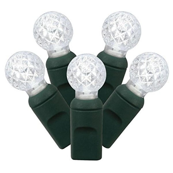 Vickerman X6G9505 Vickerman 50 Cool White G12 LED Light on Green Wire 25' Christmas Light Strand