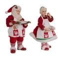 thumbnail image 2 of Kurt Adler Fabriche Christmas Figurines, Mr. and Mrs. Claus with Desserts, 10.5in (Set of 2), 2 of 4