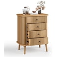 thumbnail image 1 of Boho 4 - cajón wicker cómoda chest con negra handles para dormitorio & sala de estar almacenamiento, 1 of 6