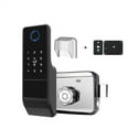thumbnail image 1 of Door Lock, Fingerprint Gate Lock Tuya Outdoor Smart Door Lock Digital IC Card Rim Electronic Door Lock Suitable For Home Garden ,Easy to Install, 1 of 7