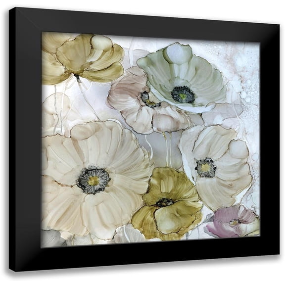Robinson, Carol 12x12 Black Modern Framed Museum Art Print Titled - Iridescent Poppies