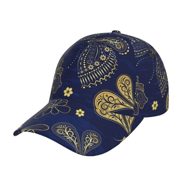 Fotbe Vintage Golden Butterfly Gorro Clásico de Béisbol, Gorra Ajustable con Broche Snapback, Gorro de Exterior de Algodón Suave