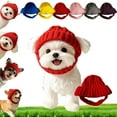 thumbnail image 2 of Red Knit Dog Winter Hat with Ear Flaps, Soft WarKnitted Pet Beanie for Small Dogs, Stretchy Cold Weather Headwear for Outdoor Walking, Holiday Dress Up, Daily Winter Wear, AKLJWH, 2 of 7