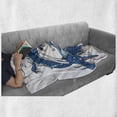thumbnail image 6 of Fantasy Soft Flannel Fleece Throw Blanket, Dragon Mythical Creature Japanese Culture Folk Print, Cozy Plush for Indoor and Outdoor Use, 50" x 60", Pale Blue Dark Blue, by Ambesonne, 6 of 6