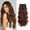 Auburn with Honey Highlights, variant on 4 count 24 Inch Clip in Hair Extensions for Women, Long Wavy Thick Synthetic Hairpieces, Double Weft Looking Fiber Pieces Clip ins Hair Extensions Auburn with Honey Highlights