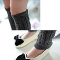 thumbnail image 5 of Dyfzdhu Autumn Winter Leg Warmers Women Solid Color Knitted Crochet Long Socks Calf Sleeve Grey, 5 of 5