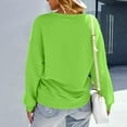 thumbnail image 5 of Resicozy Womens Sweatshirts Oversized Plain Crewneck Pullover Hoodies Trendy Cute Long Sleeve Drop Shoulder Sweater Tops Fluorescent Green 2XL, 5 of 6