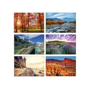 Better Office Products 50-Pack All Occasion Greeting Cards Box Set, 4 x 6 inch, 50 Assorted Blank Note Cards & 50 Envelopes, 6 Nature Photography Americana Designs, Blank Inside, 50 Pack