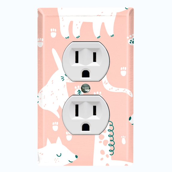 Metal Light Switch Plate Cover Cute Nature Wild Animals Pink ZOO004