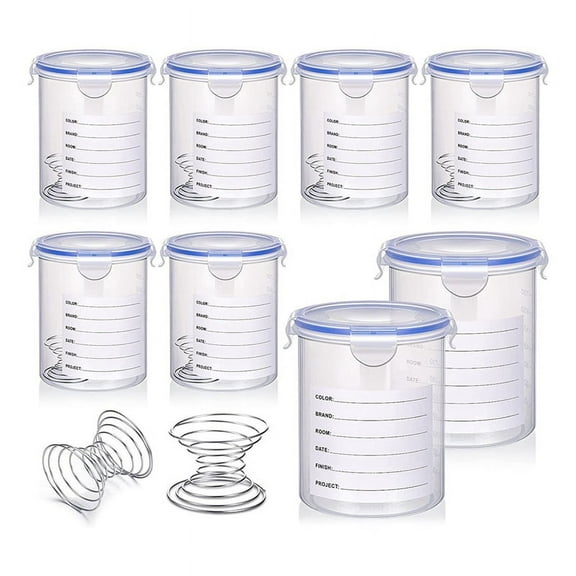 8 Sets Paint Container with Stainless Steel Mixing Ball Touch Up Paint Storage Cups for Repainting Leftover Paint,1000Ml