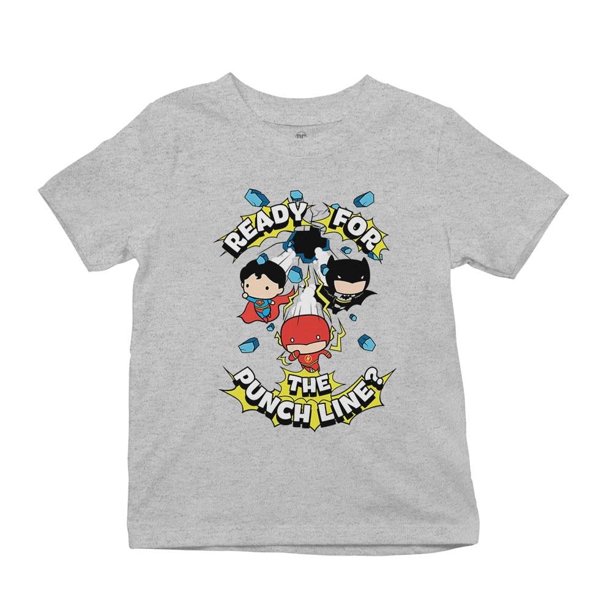Playera Fan Army Justice League Talla 6 punch line manga corta gris