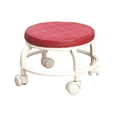 thumbnail image 1 of Asiento redondo de rodillo bajo Mini taburete movible Reposapiés Taburete de zapato pequeño multifuncional Taburete de rueda de polea de asiento para Rojo Soledad Asiento rodante bajo, 1 of 10
