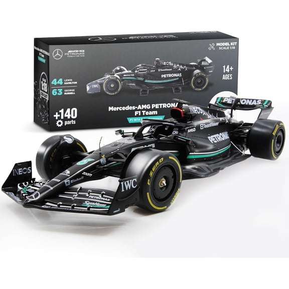 Formula 1 AMG W14 Model Kit - 1:18 Scale Racing F1 AMG W14 E Performance Model Inspired by Lewis Hamilton & George Russell Building kit, Collectible diecast, 140 Pieces