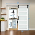 thumbnail image 2 of Dextrus 36"x 84" Sliding Barn Door, Single Track Sliding Barn Door with Frosted Glass Panels, Hardware Kit and Handle for Interior & Exterior Use, White, 2 of 6