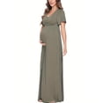 thumbnail image 3 of QJUHUNG Superbe Robe Maxi de Maternité Grande Taille - Robes d'Été pour Séance Photo et Grossesse - Vêtements de Maternité Confortables, Fluides et Élégants pour Futures Mamans, 3 of 7