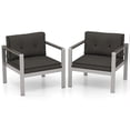 thumbnail image 1 of Costway 2 PCS Patio Aluminum Armchair Outdoor Single Sofa Chair with Cushions & Armrests, 1 of 7