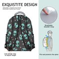 thumbnail image 3 of Alien and Star Black Pattern Backpack for School, Cute School Bag with Adjustable Shoulder Straps and Padded Back, 15.3"x11"x7.1", 3 of 3