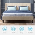 thumbnail image 4 of Modern Wingback King Size Upholstered Platform Bed Frame with Headboard,Wood Slat Support,No Box Spring Needed/Easy Assembly, Beige, 4 of 6