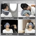 thumbnail image 5 of Travel Pillow for Airplane - 360°Support Ergonomic Raised-Edge Designed, 100% Memory Foam Neck Pillow - Best for Traveling & Long Flights & Offices & Cars Sleeping Use with Storage Box, 5 of 8