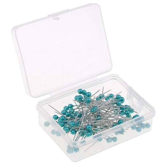 Kit de 100 alfileres de cabeza recta con cabeza de perla y estuche transparente - Surtidos, Azur