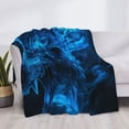 thumbnail image 3 of Yiaed Ice Blue Fire Wolf Print Blanket Throw Blanket Soft Cozy Flannel Blanket for Home Bed Sofa Couch Chair-60"x50", 3 of 6