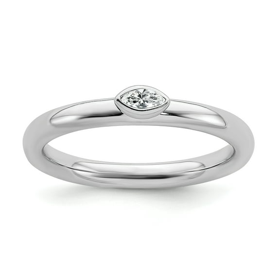Sterling Silver Stackable Expressions White Topaz Ring