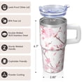 thumbnail image 3 of 20oz Floral Tumbler Gift for Women - Insulated Stainless Steel Travel Mug with Handle & Straw, Leak-Proof Lid, Coffee Tea Cup, 3 of 5
