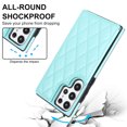 thumbnail image 3 of Jiahe Cover for Samsung Galaxy A13 5G, Luxury Flip Folio Leather Wallet Case,RFID Blocking Material Shockproof Magnetic Clasp Card Slot Stand Case Cover, mint, 3 of 8