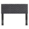thumbnail image 4 of Tufted Headboard, Full Queen Size, Dark Grey Gray, Velvet, Mid Century Bedroom, Modern Contemporary Boutique HB35226, 4 of 9