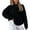 Black, variant on Fiaer Womens Sweater Plus Size Knitted Pullover Crew Neck Long Sleeve Solid Warm Thermal Fashion Tops White XS