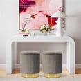 thumbnail image 2 of TOV Furniture Zoe 14.2"H Transitional Velvet Storage Ottoman in Gray, 2 of 7