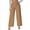 Brown, variant on JIUKE Womens Pants Casual High Waisted Wide Leg Pants Dressy Baggy Solid Color Work Office Trousers Size S