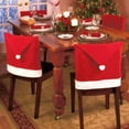 thumbnail image 3 of Christmas Decoration Santa Snowman Chair Cover Back Covers Table Decor Xmas Gift Santa Claus Elk Snowman Cap Cover, 3 of 9