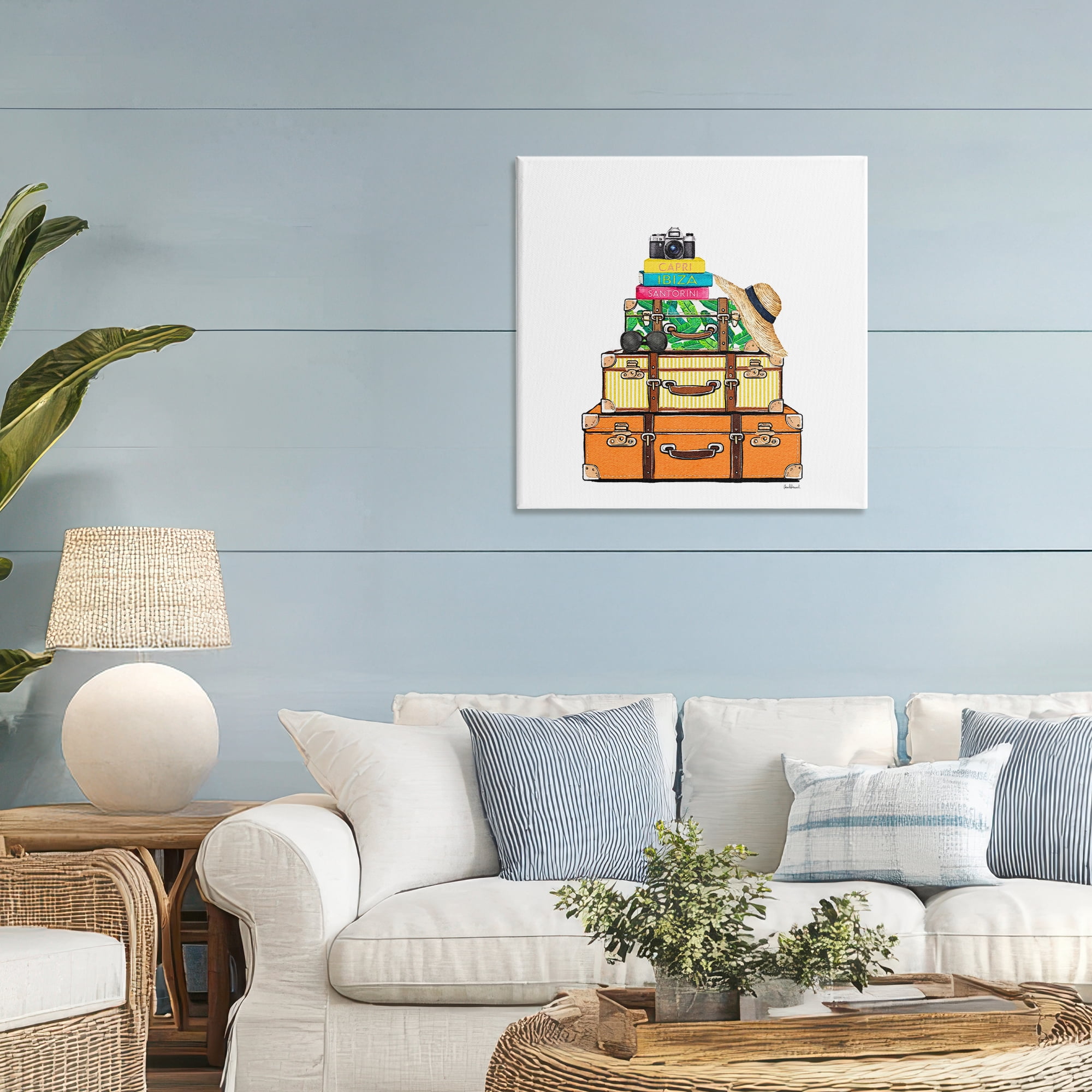 Stupell Industries Travel Suitcases & Camera Canvas Wall Art, design by Amanda Greenwood