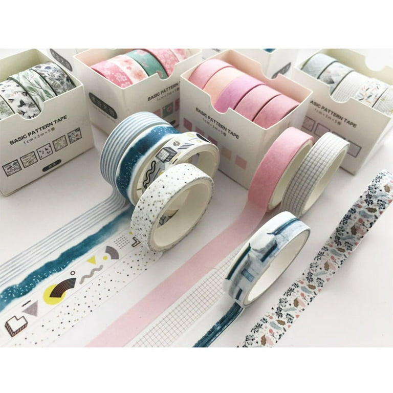 NatSumeBasics Pink Washi Tape Set Self-Adhesive Decorative Masking Tape 3  Rolls 32 Feet Panton Colors Sticky Tapes for Decor Journals Scrapbooks