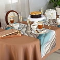 thumbnail image 6 of Table Runner 72 Inches Long for Kitchen Dining, Teal Blue Ombre Cream Dresser Scarf Farmhouse, Dining Table Decorations for Wedding/Parties, Modern Geometric Brown Aesthetic 14 x 72 In, 6 of 9