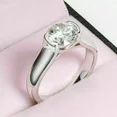 thumbnail image 2 of RKC 2Ct Round Moissanite Solitaire Engagement Rings 14k White Gold Plated, 2 of 2