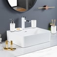 thumbnail image 7 of Bathroom Accessory Set, 4 pcs Shatter-Resistant Resin Bathroom Accessories Set Include Lotion Soap Dispenser Toothbrush Holder Soap Dish Modern Bathroom Decor, Gift for Home (Beige 4pcs), 7 of 7