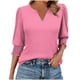 thumbnail image 3 of Tops de punto para mujer,Blusa informal de manga larga para mujer, puños fruncidos de poliéster, túnica de moda para uso diario, sopatenor, 3 of 9