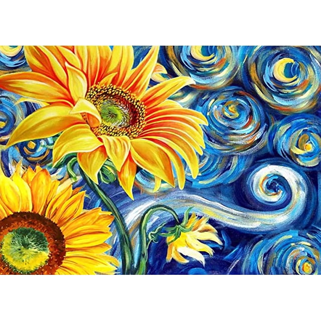 Kit de pintura de diamantes Van Gogh 5d, noche estrellada, mosaico de bordado de diamantes completo, punto de cruz, olas de Kanagawa, pintura famosa ukiyo-e