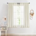 thumbnail image 2 of Cortinas Treatmentex con pompones de lino transparente, 160 x 160 cm, 2 unidades, color beige, 2 of 9