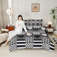 thumbnail image 4 of Castle Fairy Teens Adults Love Heart Print Bedding Comforter Set 2pcs,Geometric Plaid Stripes Twin Comforter Sets Microfiber,Happy Valentine's Day Breathable Bedding Set,Luxury Bedroom Decor, 4 of 8